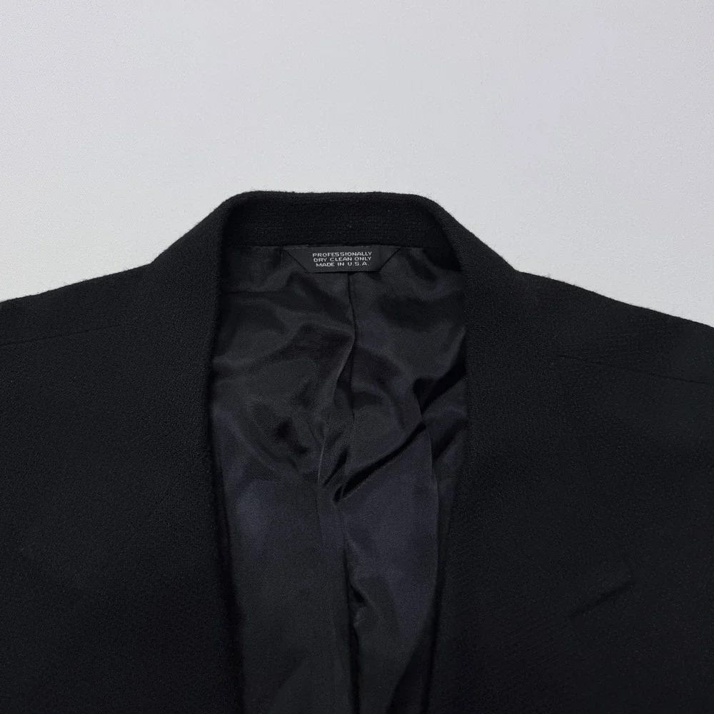 Alexander Lloyd Mens Black Wool Crepe Blazer Sport Coat 54L Made in USA